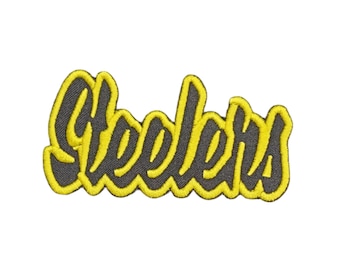 Steelers Text Embroidered Applique Iron On Patch Various Sizes Team Name Customizable Colors
