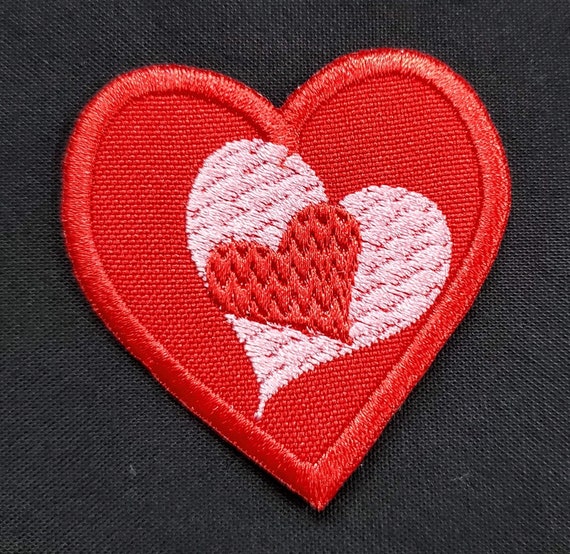 Custom 100% Embroidered Heart Iron On Patch