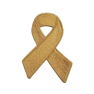 Childhood Cancer Gold Awareness Ribbon Embroidered Iron On Patch Gifts Fundraising