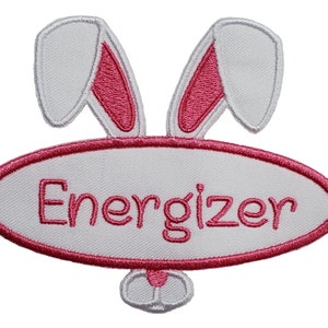 Energizer Bunny Ears Embroidered Iron On Patch 3.75&quot; x 3.0&quot; Great on Easter Basket Backpack Lunch Box Book Bag