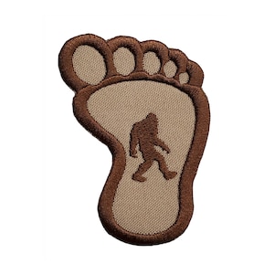Yeti Bigfoot Foot Embroidered Iron On Patch 2.2&quot; x 2.8&quot; Sasquatch Folklore Hoax Funny Humor Laugh Joke