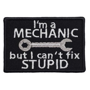 Monteur kan stomme geborduurde patch niet repareren - opstrijken of naaien (3" x 2")