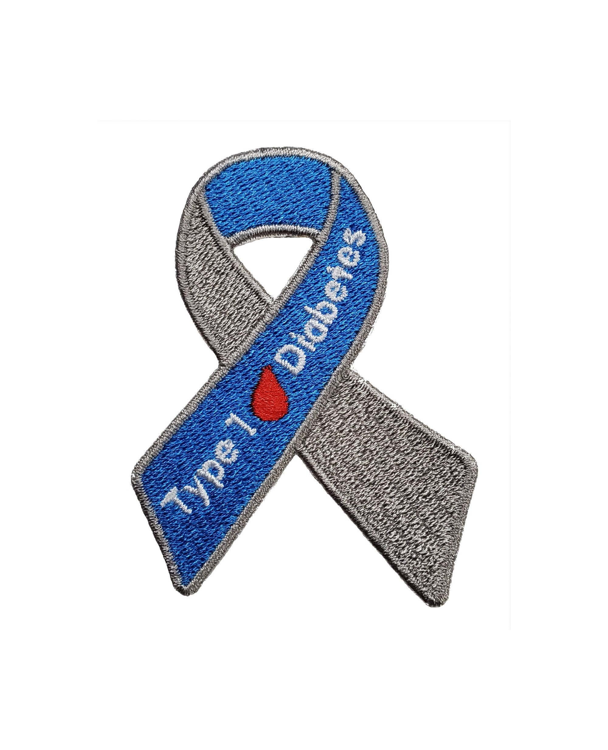Type 1 Diabetes Embroidered Iron on Patch Awareness Ribbon Etsy Canada