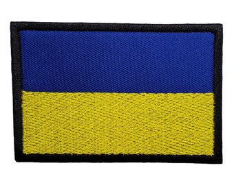 Ukrainian Flag Embroidered Iron /Sew On Patch Hook & Loop Available Support Ukraine