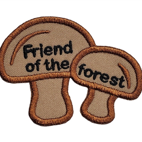 Mushroom "Friend of the Forest" Embroidered Iron-On Patch