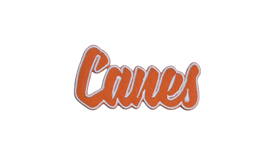 Canes Text Embroidered Applique Iron on Patch Various Sizes Team Name ...
