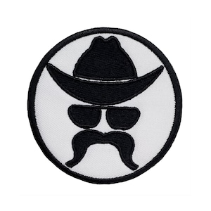 Cholo Mexican Embroidered Iron On Patch 2.5&quot; Chicano Cholo Lowrider Brim OG Vato Sunglasses Funny Humor Laugh Joke Animation