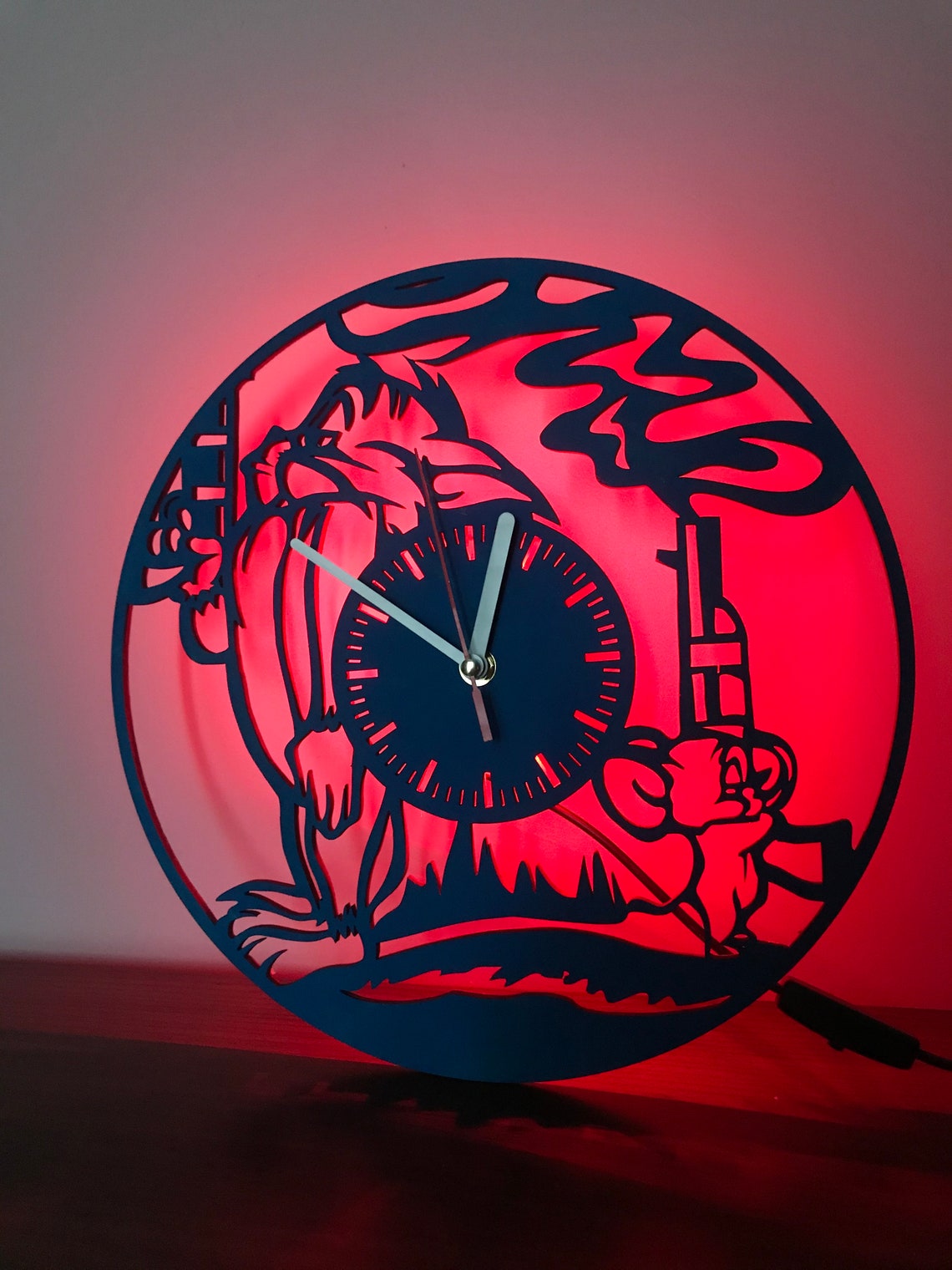 Wood Clock Night Lamp Decorative Lamp Birthday gift Tom and Etsy