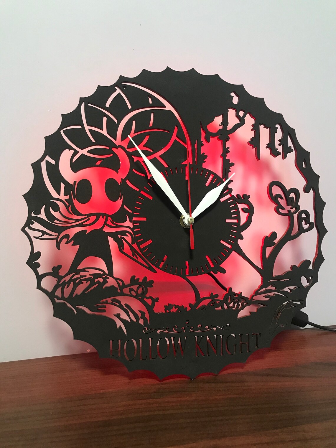 Wood Clock Night Lamp Decorative Lamp Birthday gift Hollow Etsy