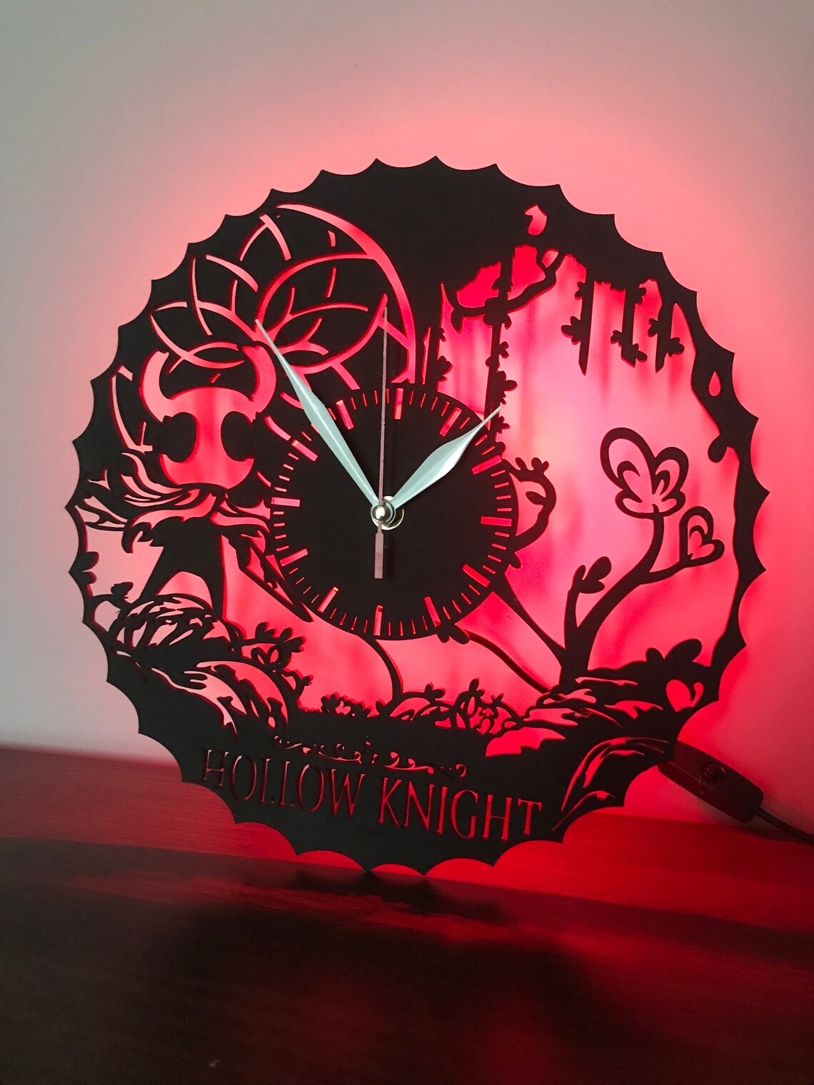 Wood Clock Night Lamp Decorative Lamp Birthday gift Hollow Etsy