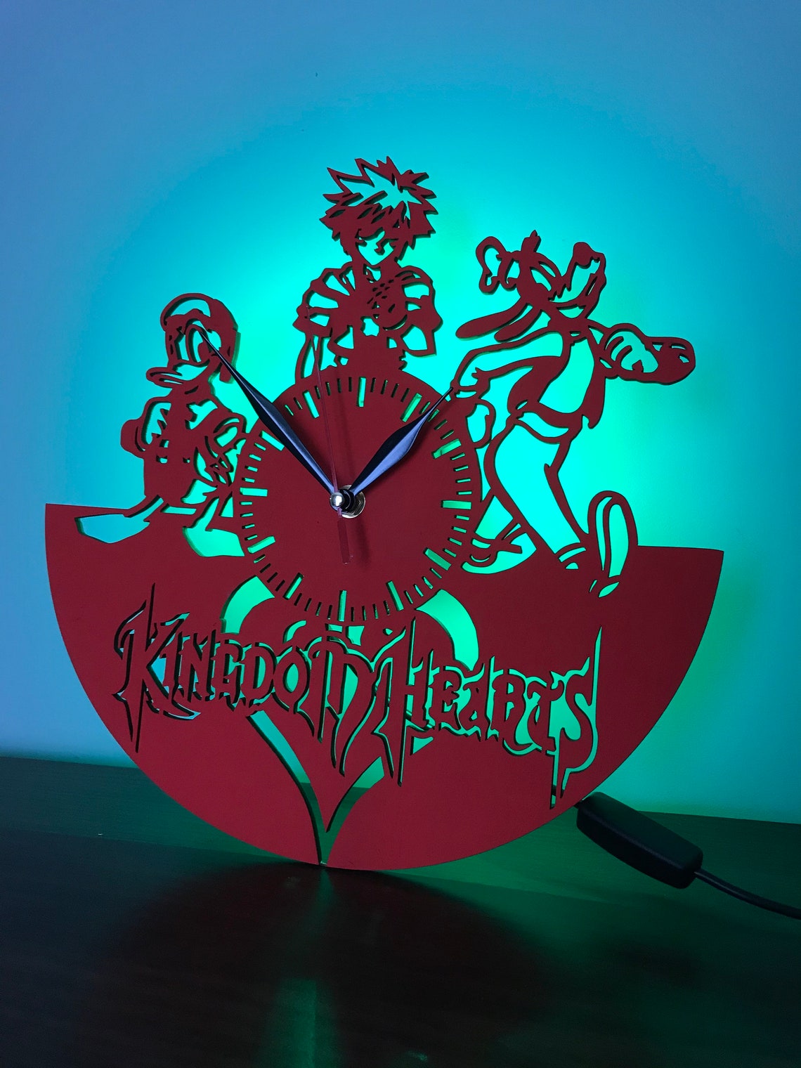 Wood Clock Night Lamp Decorative Lamp Birthday gift Kingdom Etsy