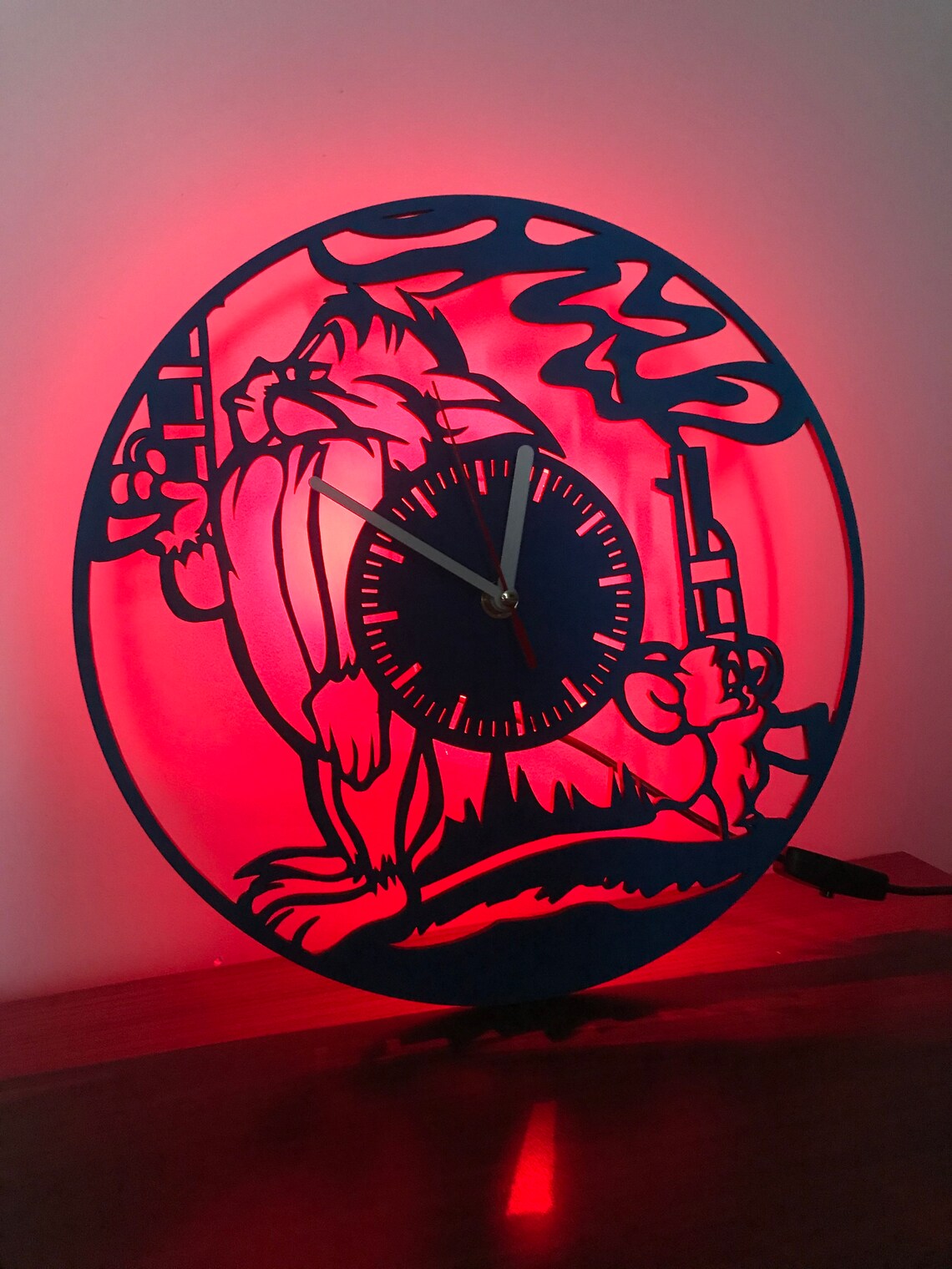 Wood Clock Night Lamp Decorative Lamp Birthday gift Tom and Etsy