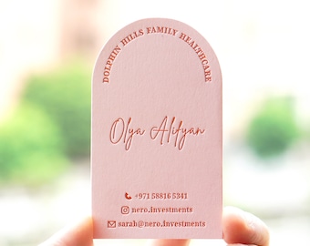 Customized pink paper Dome cut Business Cards, Calling Cards Design and Printing,hot Foil Stamped/letterpress etc..