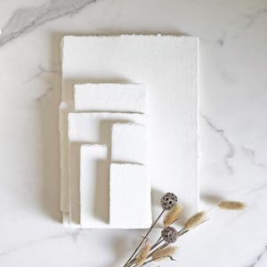 Carta fatta a mano con bordi frastagliati - Bianca - Stampa tipografica, acquerello, perfetta per calligrafia e cancelleria per matrimoni