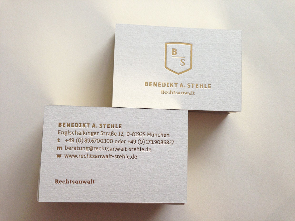 Gold Visitenkarten Design und Druck Visitenkarten aus | Etsy