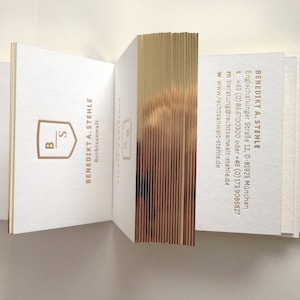 Biglietti da visita personalizzati in cotone bianco con stampa in lamina d'oro - Design e stampa eleganti, biglietti da visita di lusso, qualità premium, personalizzati