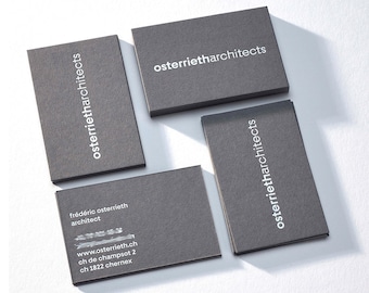 Custom grey business cards, calling cards, custom design - Business - company - white foot