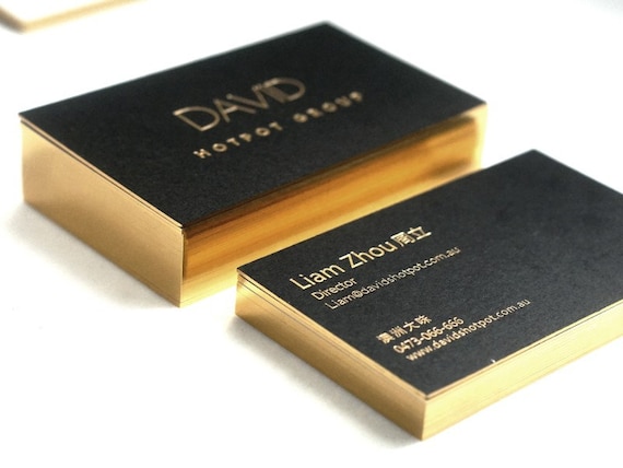 100 Luxury Gold Foil Business Cards Design and Print QR Calling
