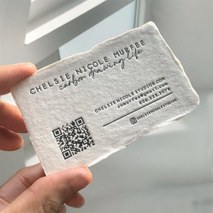 Ultradikke 400+ gsm handgeschept papier boekdruk visitekaartjes, papier met versierde rand, met aangepaste katoenen visitekaartjes, ontwerp en bedrukking