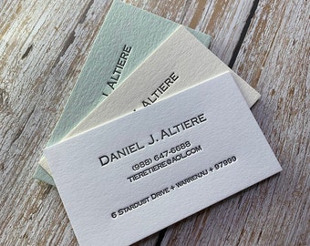 100 Custom Letterpress Business Cards - Modern simple luxury design printing