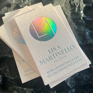 Luxury Holographic foil Pink Business Card with , Gold foil Business Card ,Unique business cards custom