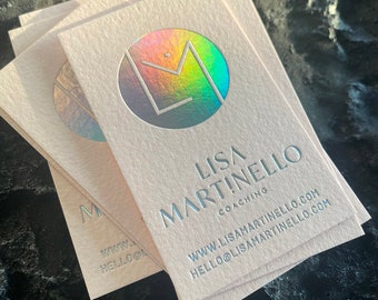 Luxury Holographic foil Pink Business Card with , Gold foil Business Card ,Unique business cards custom