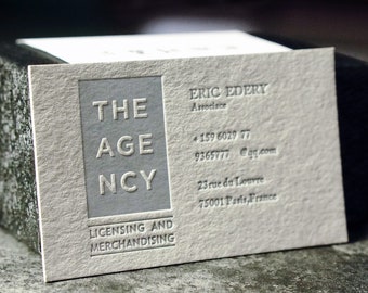 200 pcs of gray material Embossed business cards, both sides hot gray gold foil,