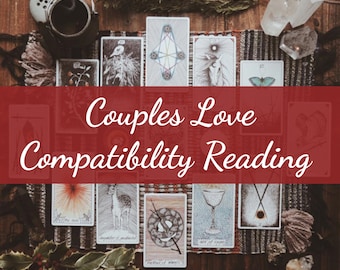 Parejas aman lectura de compatibilidad, lectura de relaciones, lectura de amor psíquico, lectura psíquica, idea de regalo para su lectura de tarot