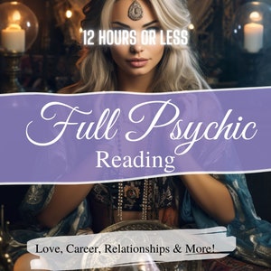 Full Psychic Reading 3 Questions, Same Day Reading, Love Reading, Relationship Reading, Tarot Card Reading, Fast Reading Prediction Reading