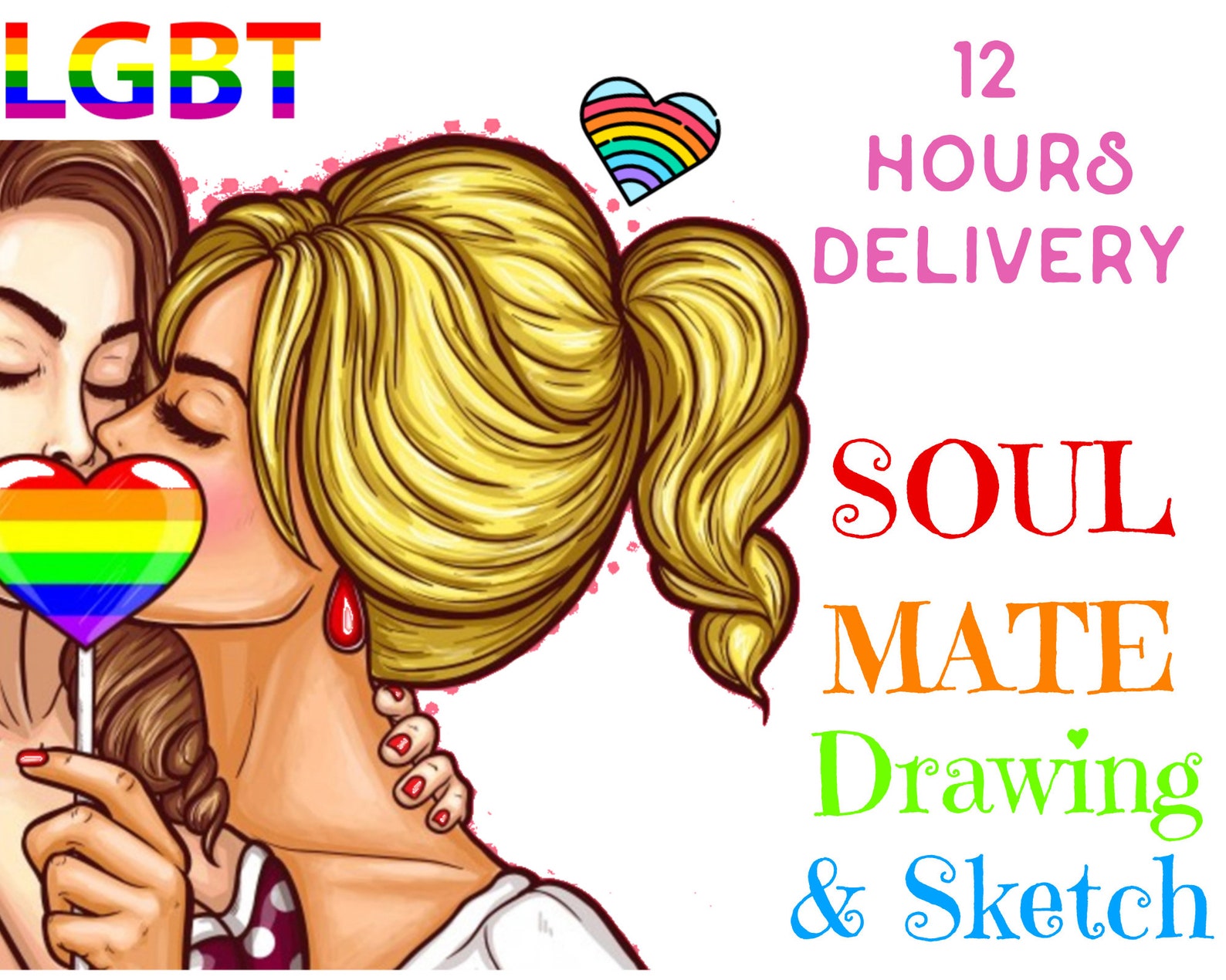 LGBT I Will Draw & Describe Your Lesbian Soulmate in 12 hours, Psychic Artist, Lesbian Psychic Drawing Gay Soulmate Lesbian Artistic Psychic