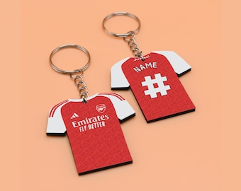 Personalized Soccer 2025/26 Home Kit Style Jersey Shirt Keychain: Football Soccer Fan Gift