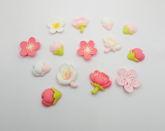 Sakura Cherry Blossom Flower Cabochon - Flower Charm for Slime and Decoden - Kawaii Craft Supplies