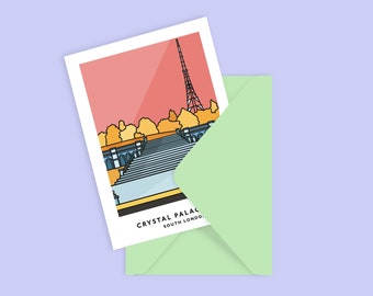 Crystal Palace Greeting Card, blank - South London, SE19