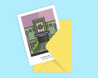 Harrow on the Hill Station - HA1 - blank greeting card