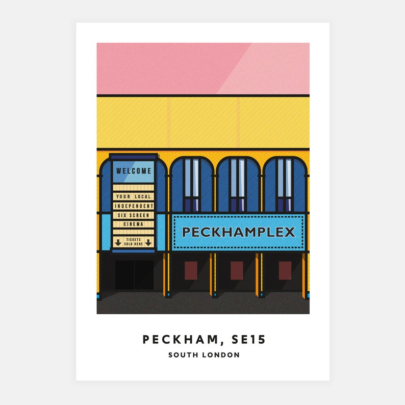Peckham Peckhamplex colourful poster print