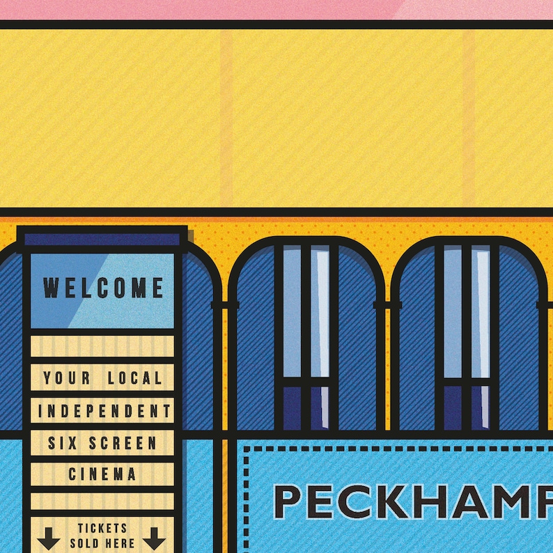 Peckham Peckhamplex colourful poster print