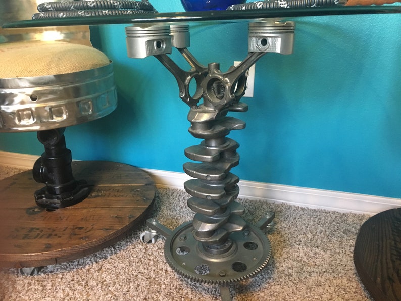Crankshaft Table and Keg Chairs Etsy
