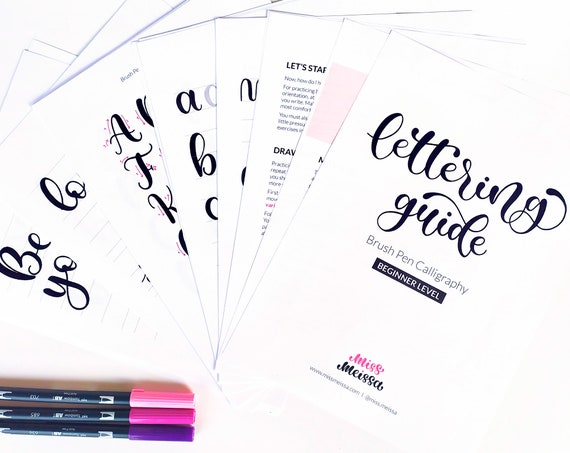 Using Brush Pens for Calligraphy + A Collection of Worksheets