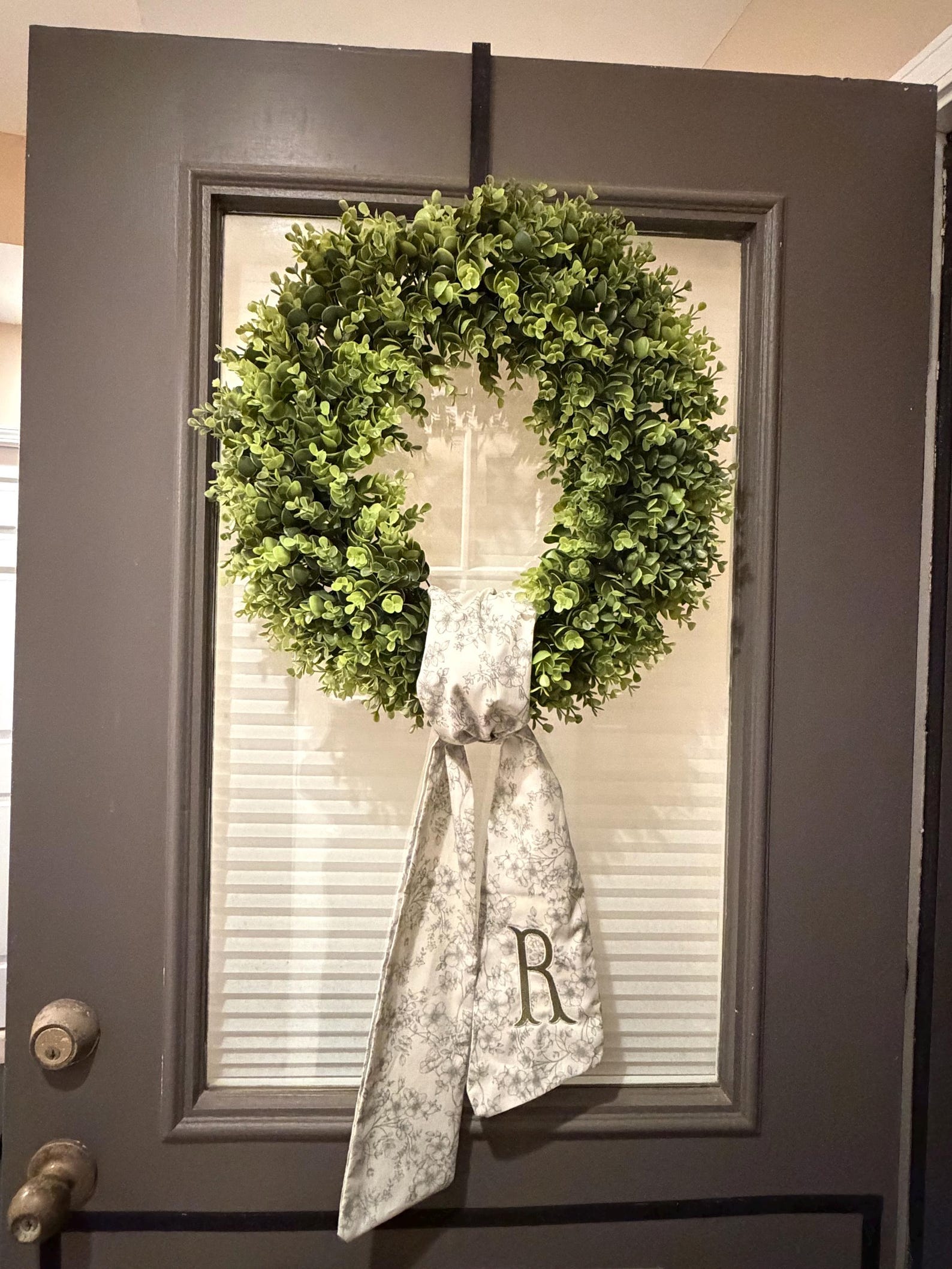 Green Floral Wreath Sash - Embroidered and Personalized