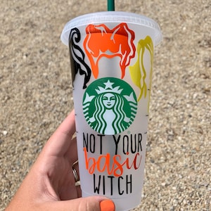 Hocus Pocus Starbucks Venti Reusable Cup/ Not Your Basic Witch Starbucks Venti Reusable Cup / Personalized Halloween Hocus Pocus cup image 1