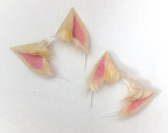 Creamy ears for cosplay, KDA Ahri, blonde, furry, faux fur