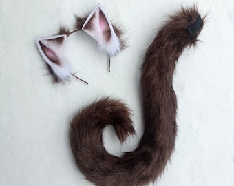 Ears and tail for chocola cosplay from nekopara