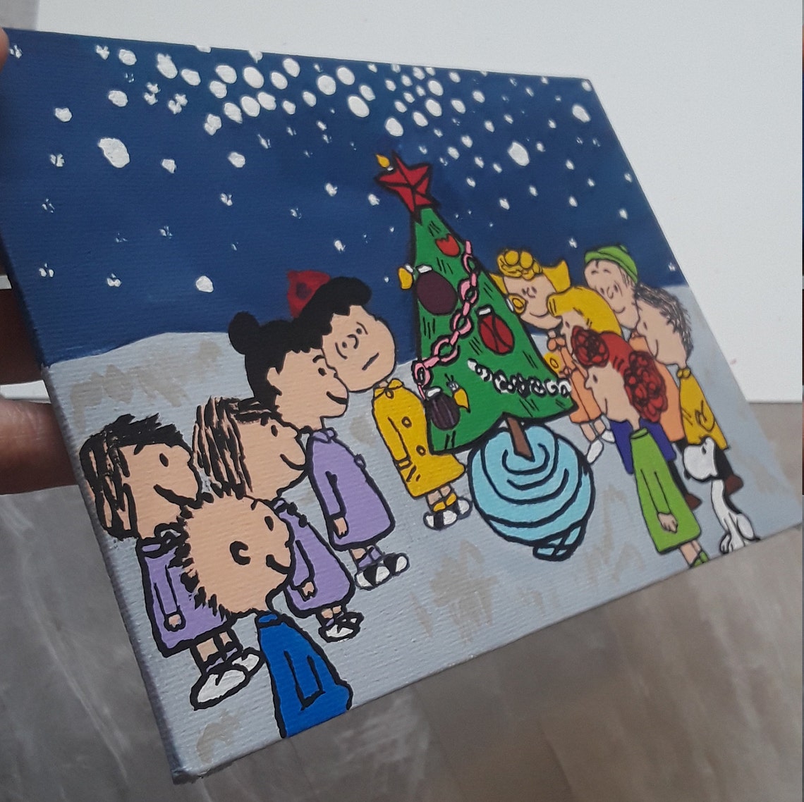 The Peanuts Christmas Painting Charlie Brown Christmas Etsy