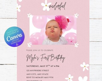Little Miss One'derful Birthday Bash Invitation