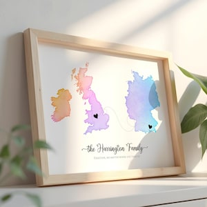 Einzigartiges Jubiläumsgeschenk für Fernpaare, personalisierte Countrykarte, Gedenken Ihrer Liebe mit einem benutzerdefinierten Kartenandenken