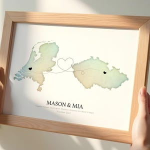 Souvenir personnalisé pour les couples, carte des relations interurbaines, célébrer leur relation à travers des kilomètres, cadeau d'amitié personnalisé