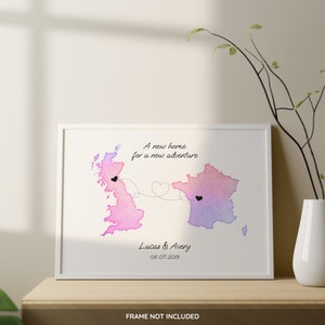 International Love Poster, Bestie Freundschaft Karte, Fernfreundschaft Kunst, Land Paar Geschenk, Geschenk für Freund, Geschenk für Freundin