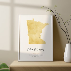 Carte personnalisée pour les fiancés, carte de mariage aquarelle, cadeau de fiançailles personnalisé, cadeau carte de fiançailles, cadeau pour femme, art mural