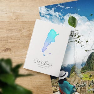 Carnet de voyage en Patagonie argentine, journal d'aventures personnalisé, journal unique pour l'exploration de l'Amérique du Sud, plan de voyage, cadeau personnel