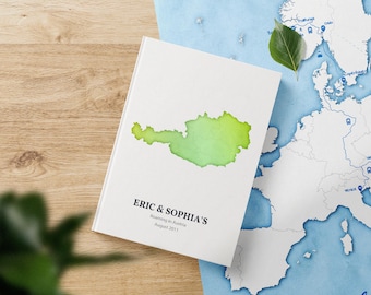 Austria Alpine Travel Journal, Personalized European Diary, Custom Notebook for Austrian Escapades and Cultural Keepsakes